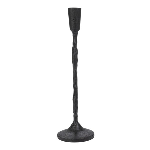 Black Decorative Cast Metal Taper Candle Holder